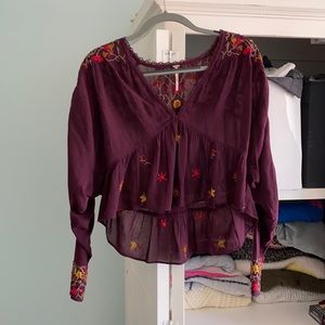 Free People embroidered top